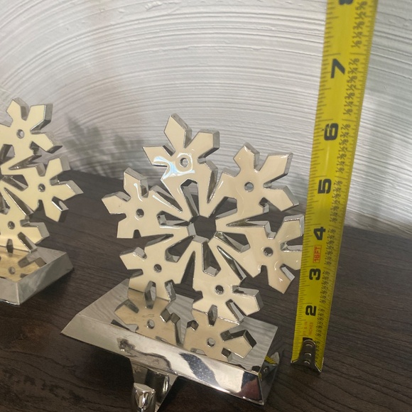 5 Vintage Stocking holders heavy duty enamel chrome Christmas Santa tree snow - Picture 10 of 11